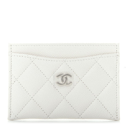 Chanel Caviar Quilted Card Holder White 1 of 9