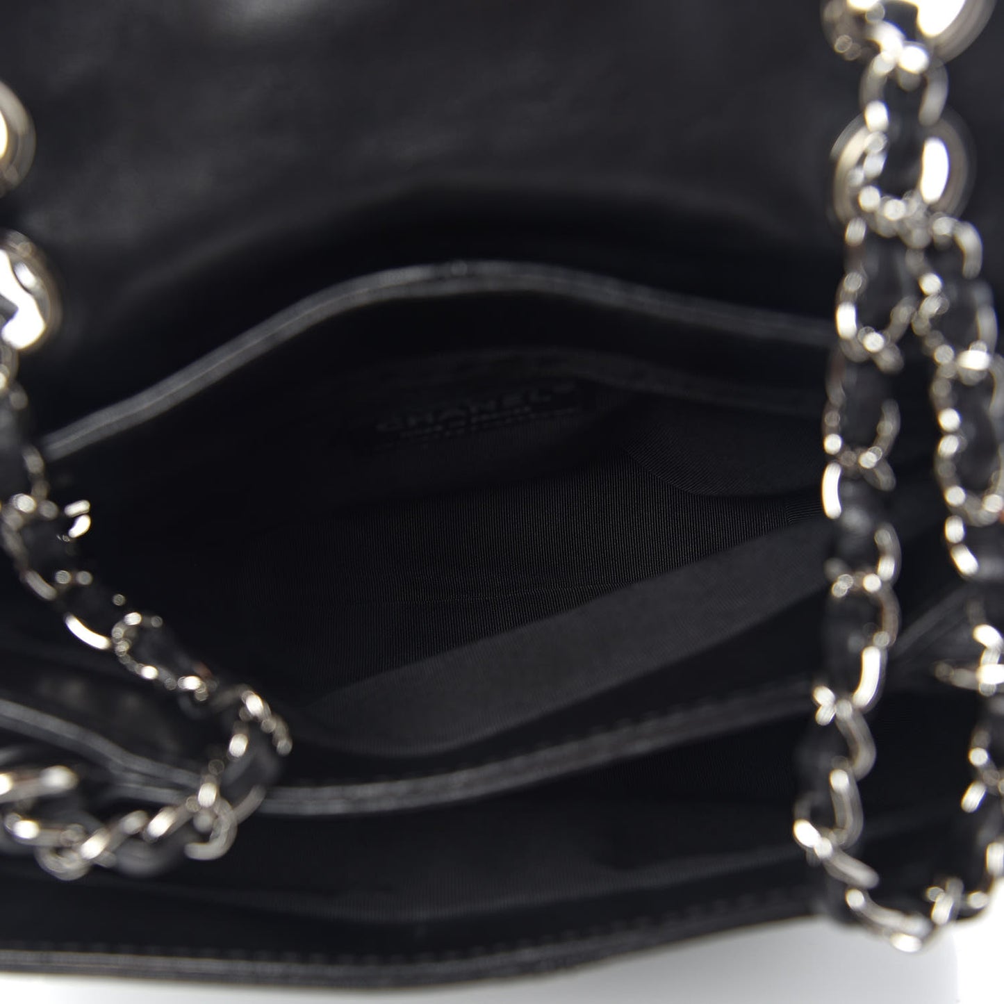 Shiny Lambskin Quilted Mini Trianon Messenger Flap Black
