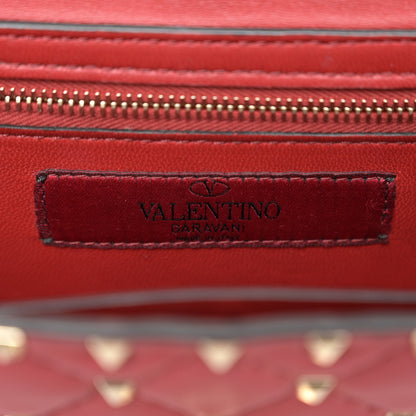 Valentino Garavani Nappa Rockstud Spike Wallet on Chain Rubino 6 of 11