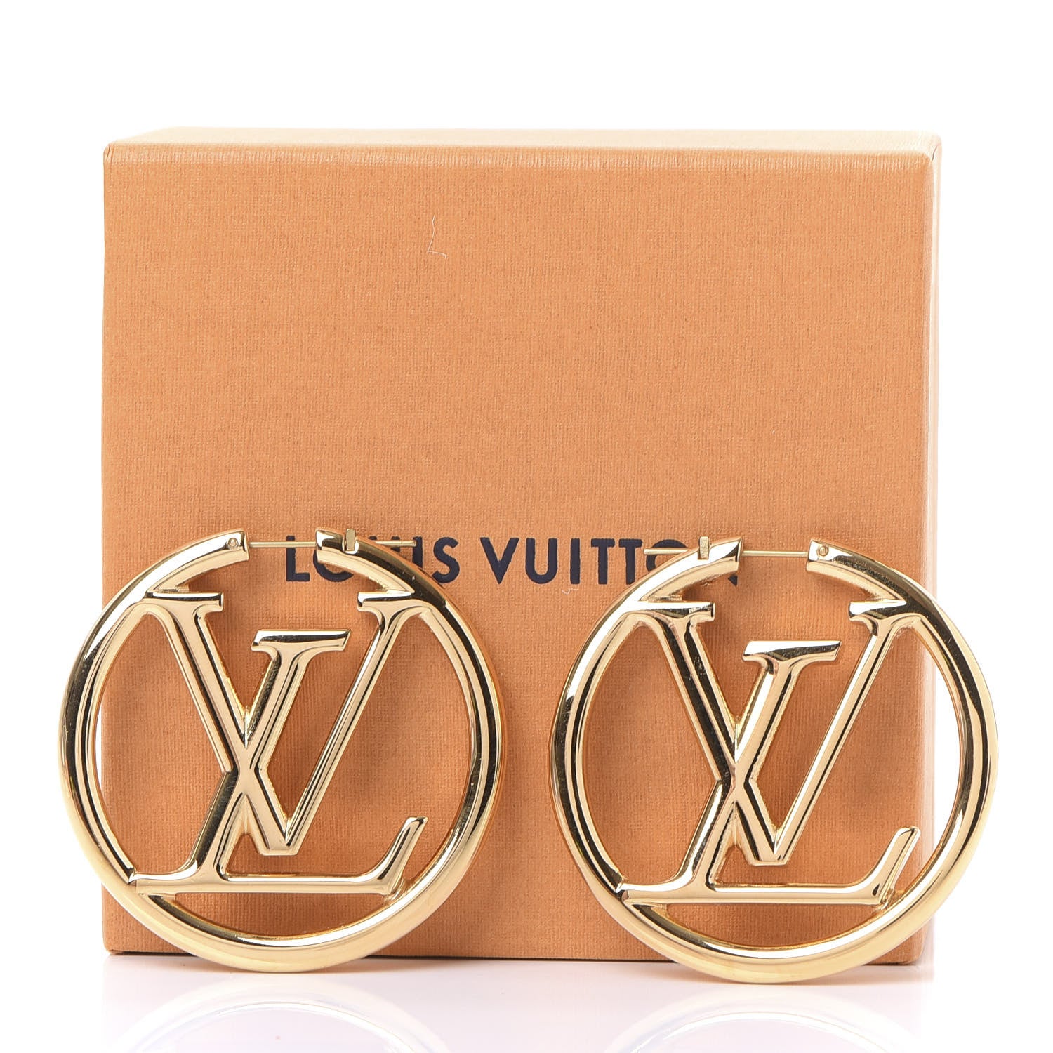 Louis Vuitton Metal Louise Hoop Earrings Gold 6 of 6