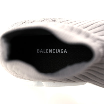 Balenciaga Ribbed Knit Womens Speed 2.0 Transparent Sole Sneakers 40 Baltic Grey White 7 of 8