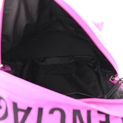 Balenciaga Sport Nylon Logo Embroidered S Wheel Backpack Fuchsia Black 5 of 9