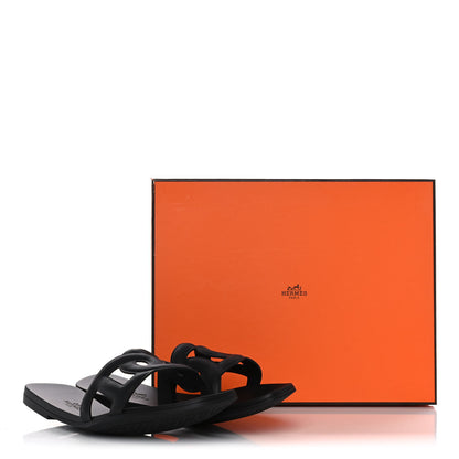 Hermes Rubber Aloha Sandals 39 Black 8 of 8