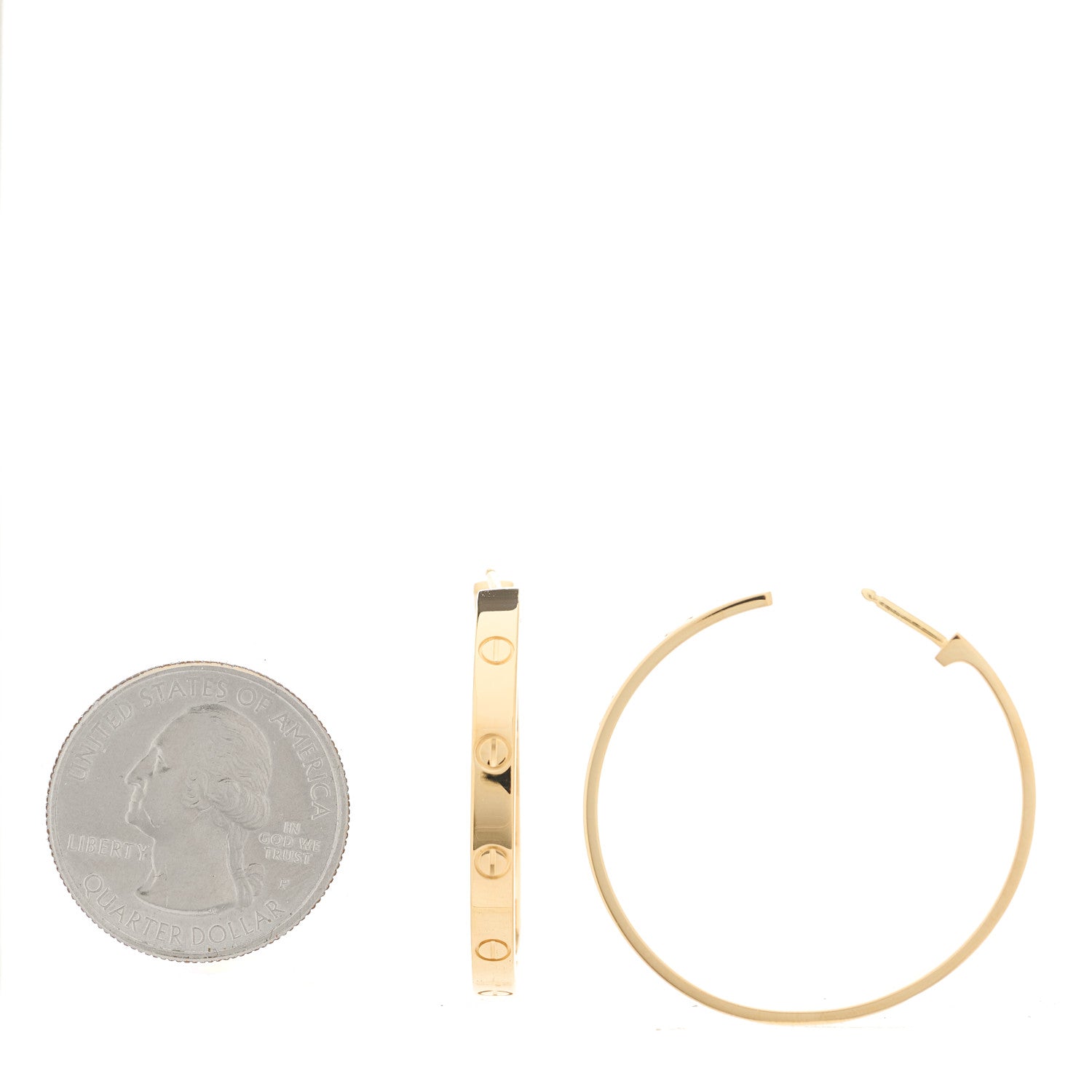 Cartier 18K Yellow Gold Large LOVE Hoop Earrings 2 of 5