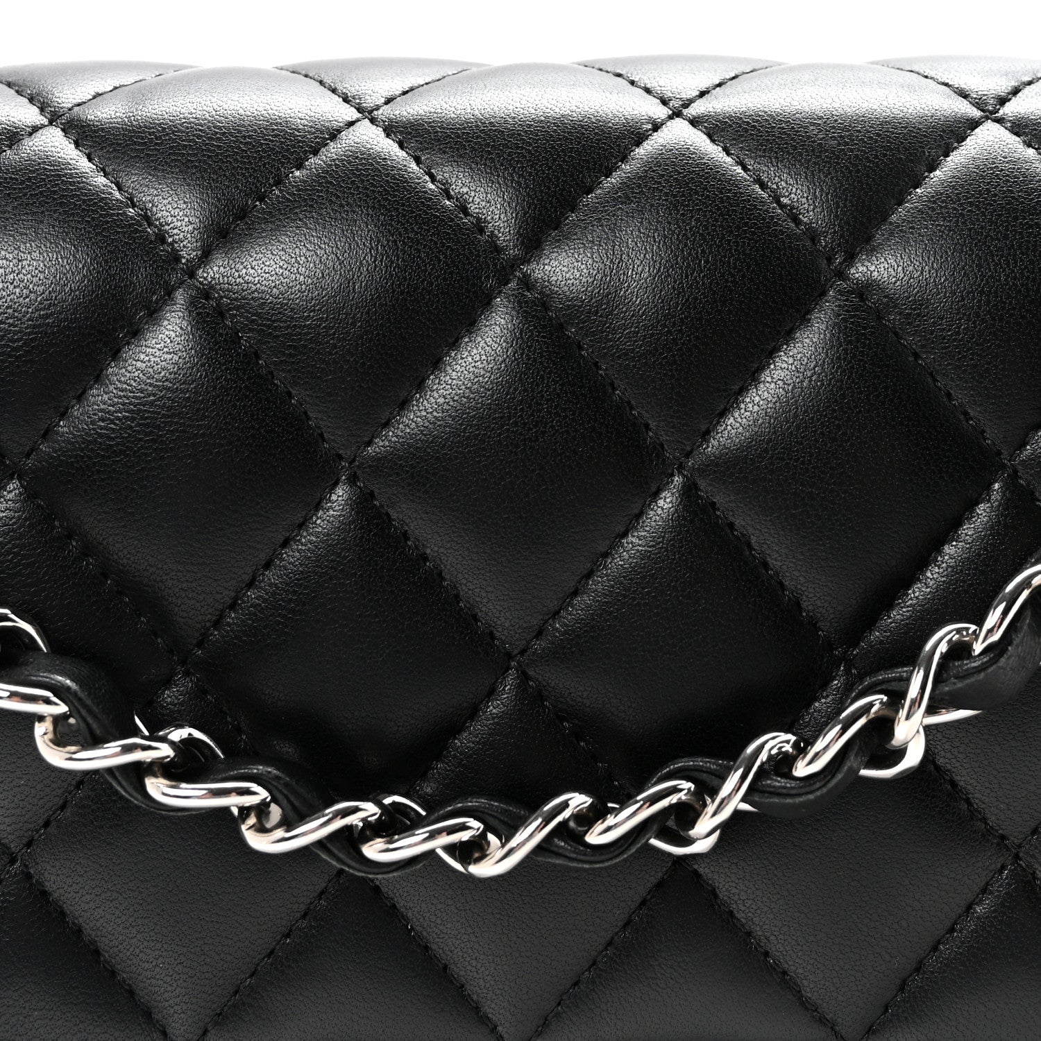 Chanel Lambskin Quilted Medium Double Flap Black 8 of 10