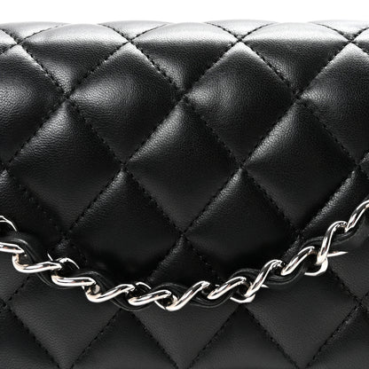 Chanel Lambskin Quilted Medium Double Flap Black 8 of 10