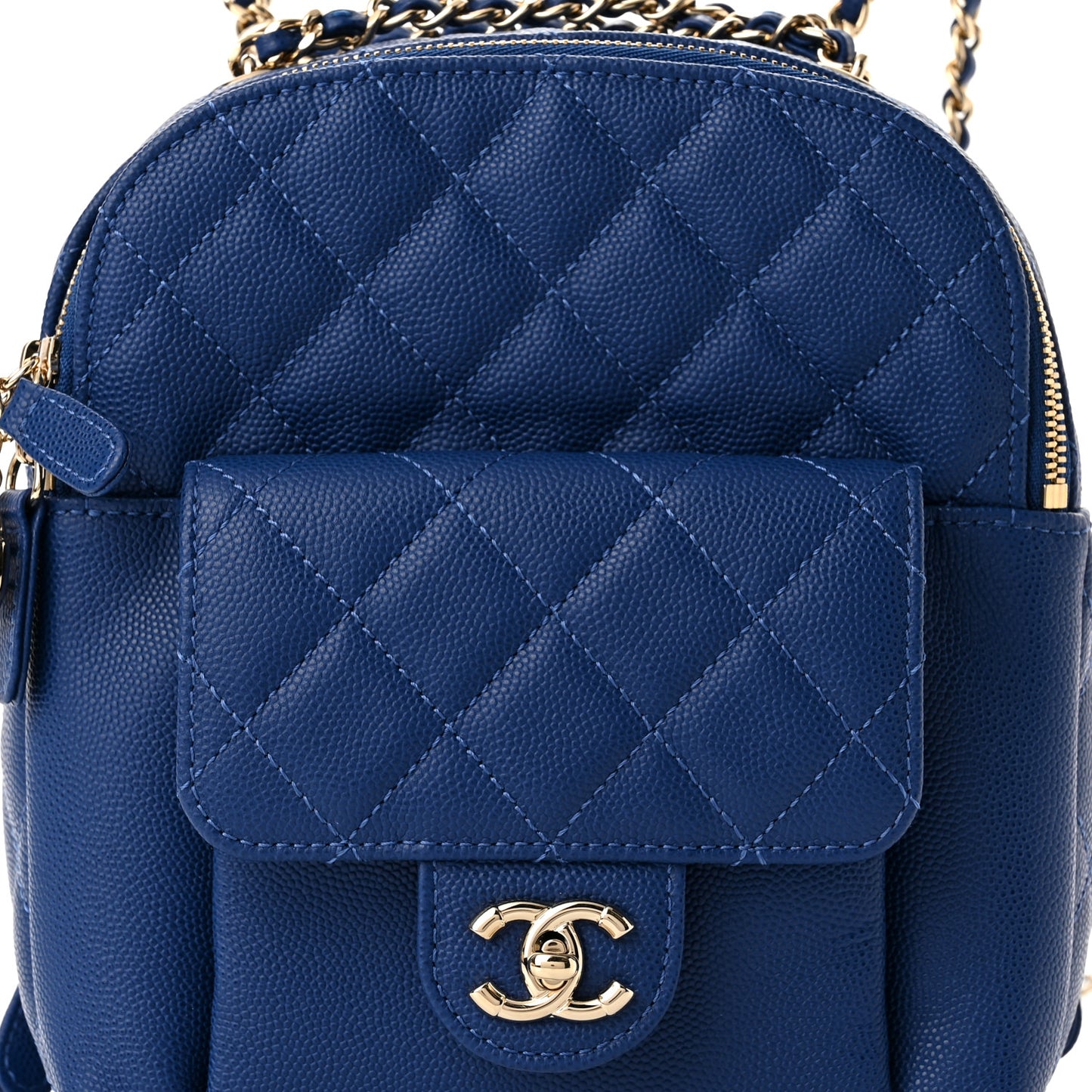 Caviar Quilted Small CC Day Backpack Blue