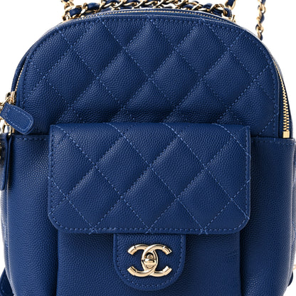 Chanel Caviar Quilted Small CC Day Backpack Blue 8 of 11