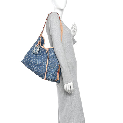 Louis Vuitton Monogram Denim CarryAll MM Blue 2 of 12