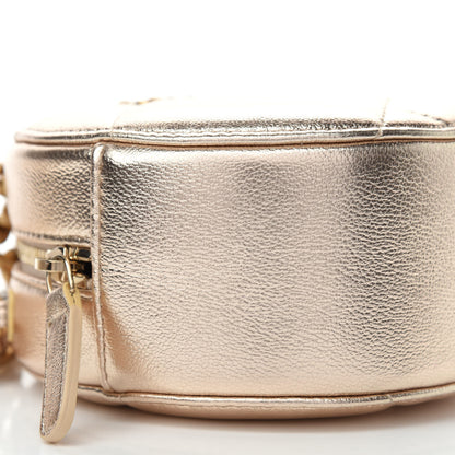 Chanel Metallic Lambskin Quilted Chanel 19 Round Clutch With Chain Gold 6 of 10