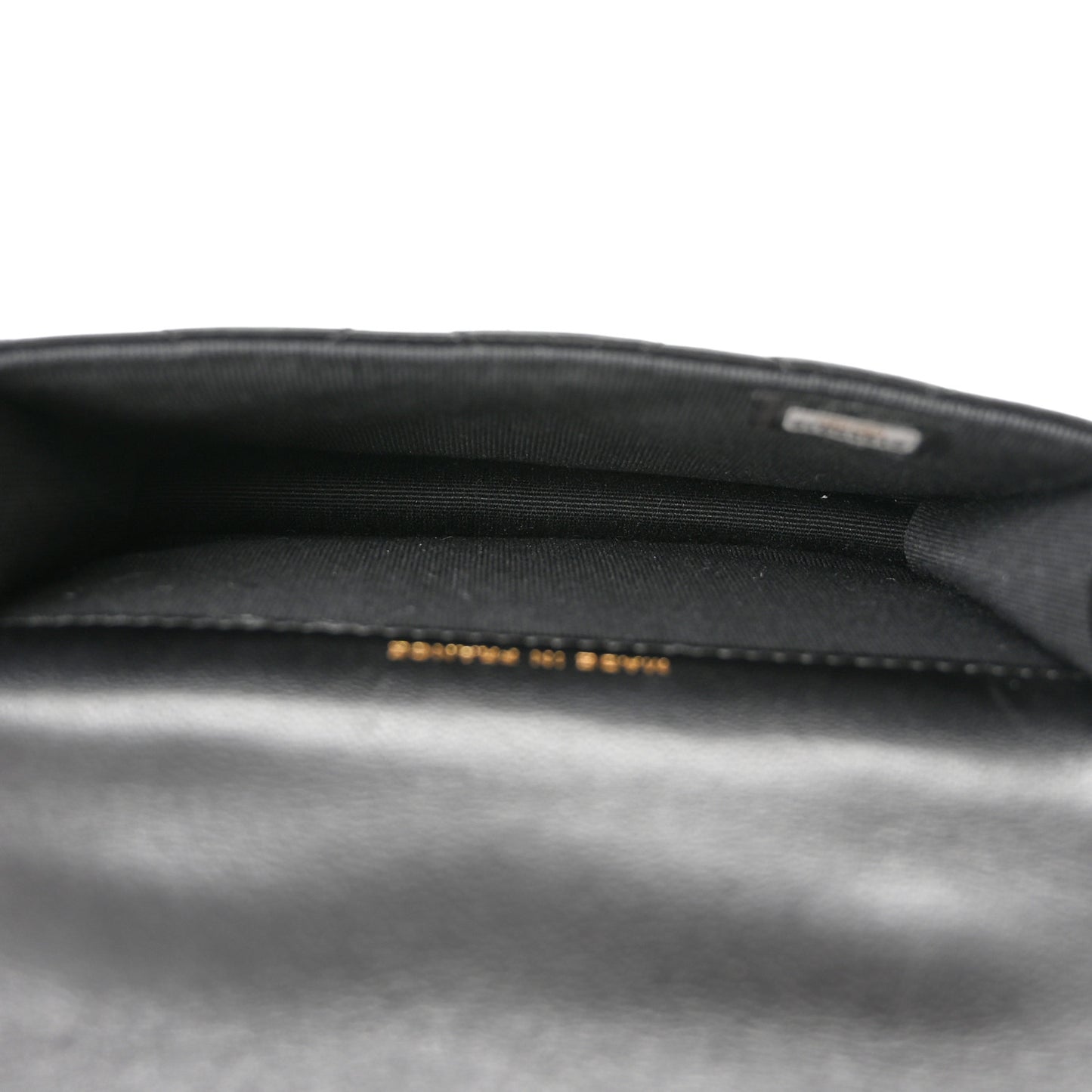 Lambskin Quilted Top Handle Flap Coin Purse With Chain Black