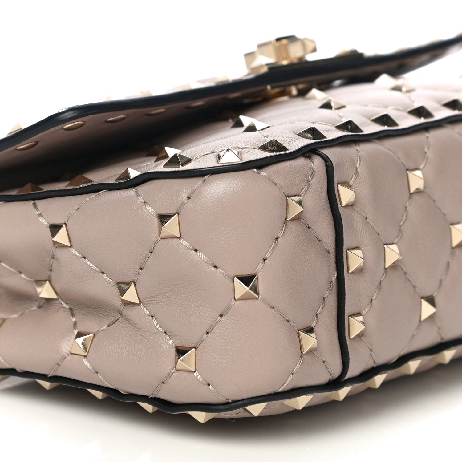 Valentino Garavani Nappa Small Rockstud Spike Shoulder Bag Poudre 5 of 10