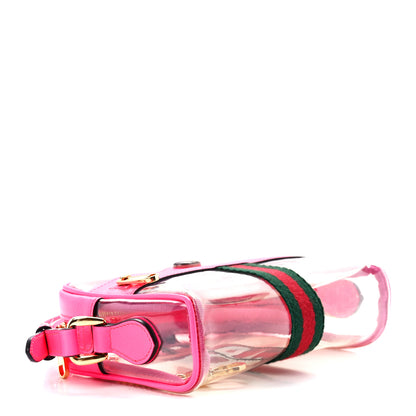 Gucci Vinyl Web Mini Ophidia Transparent Shoulder Bag Fluorescent Fuchsia 4 of 9