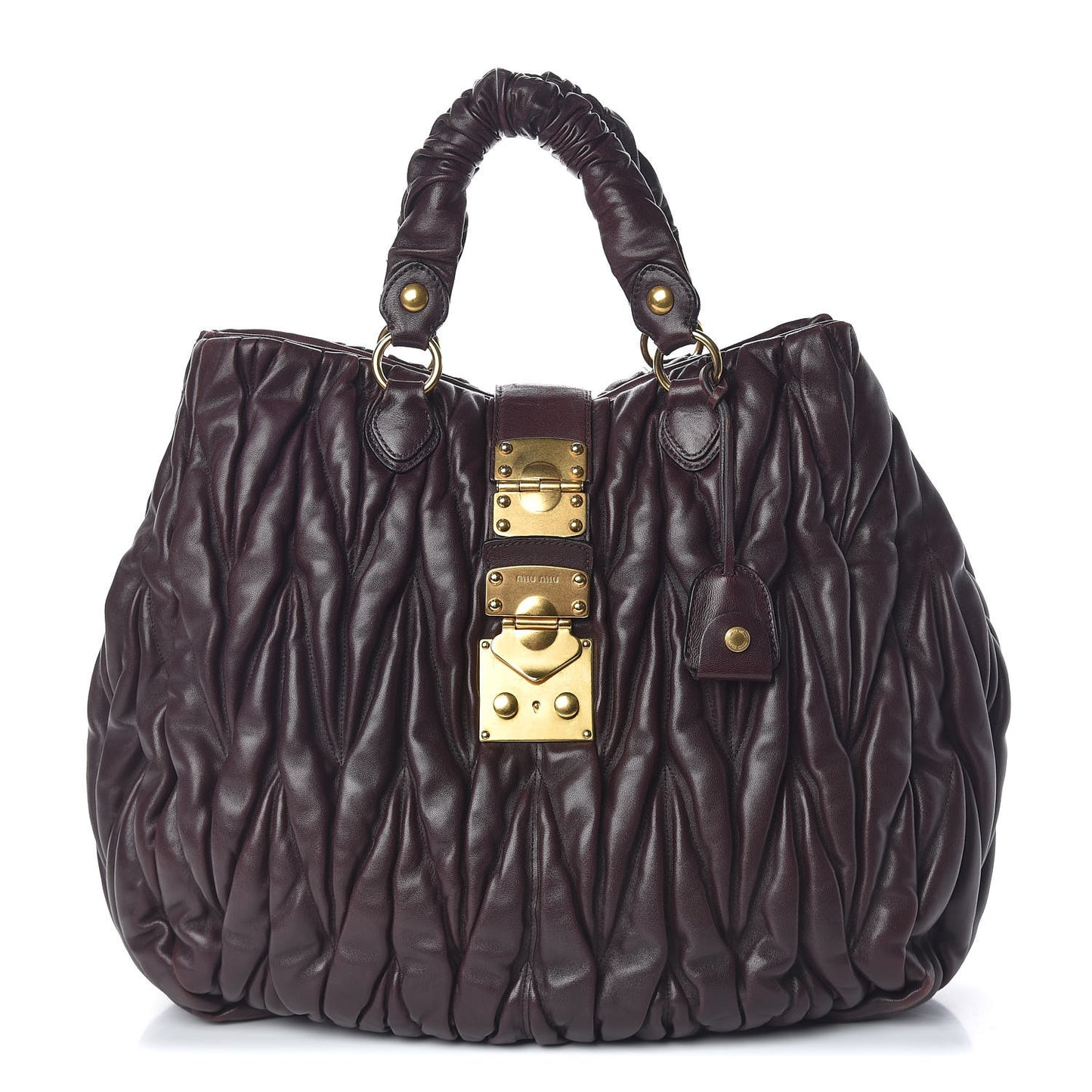 Nappa Matelasse Satchel Brown