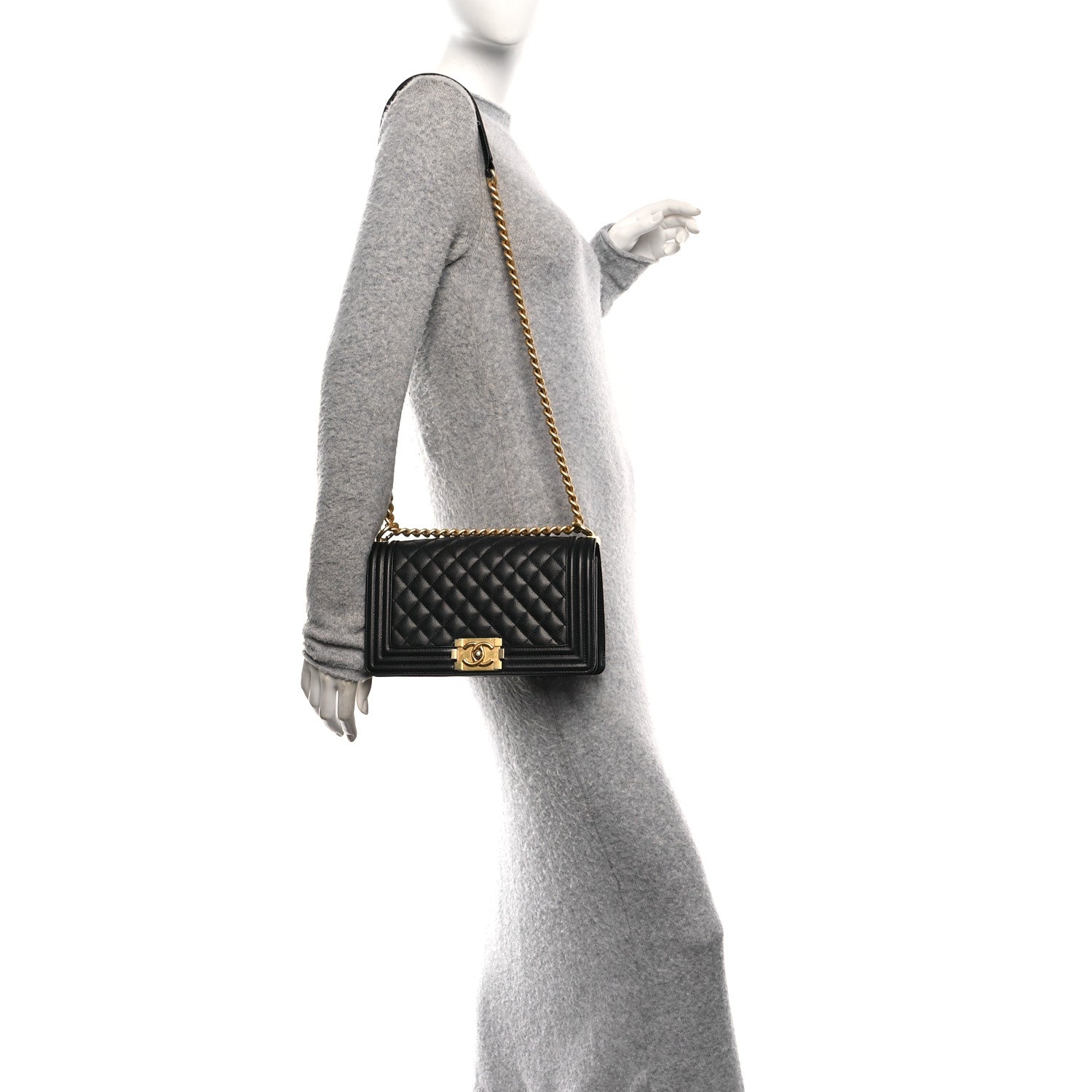 Chanel Caviar Quilted Medium Boy Flap Black 2 of 10