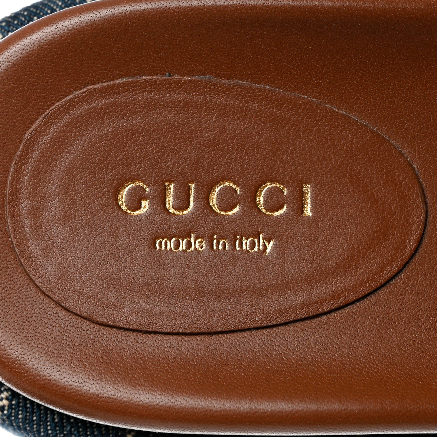 New Denim GG Monogram Angelina Platform 55mm Slide Sandals 36.5 Blue Tea