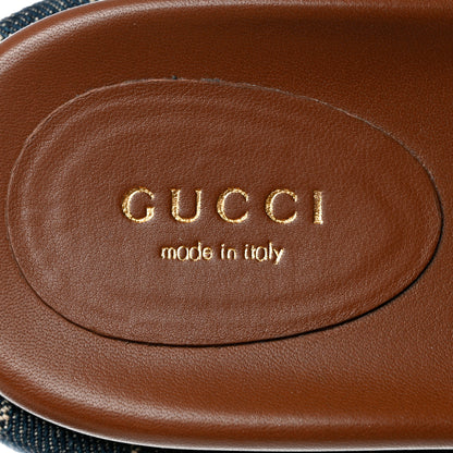 Gucci New Denim GG Monogram Angelina Platform 55mm Slide Sandals 36.5 Blue Tea 7 of 8