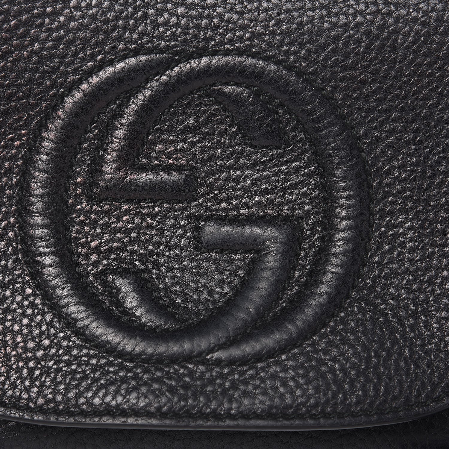 Gucci Pebbled Calfskin Small Soho Flap Crossbody Black 12 of 15