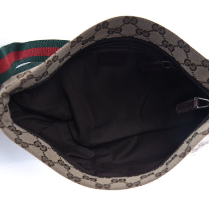 Gucci Monogram Web Small Flat Messenger Crossbody Dark Brown 5 of 10