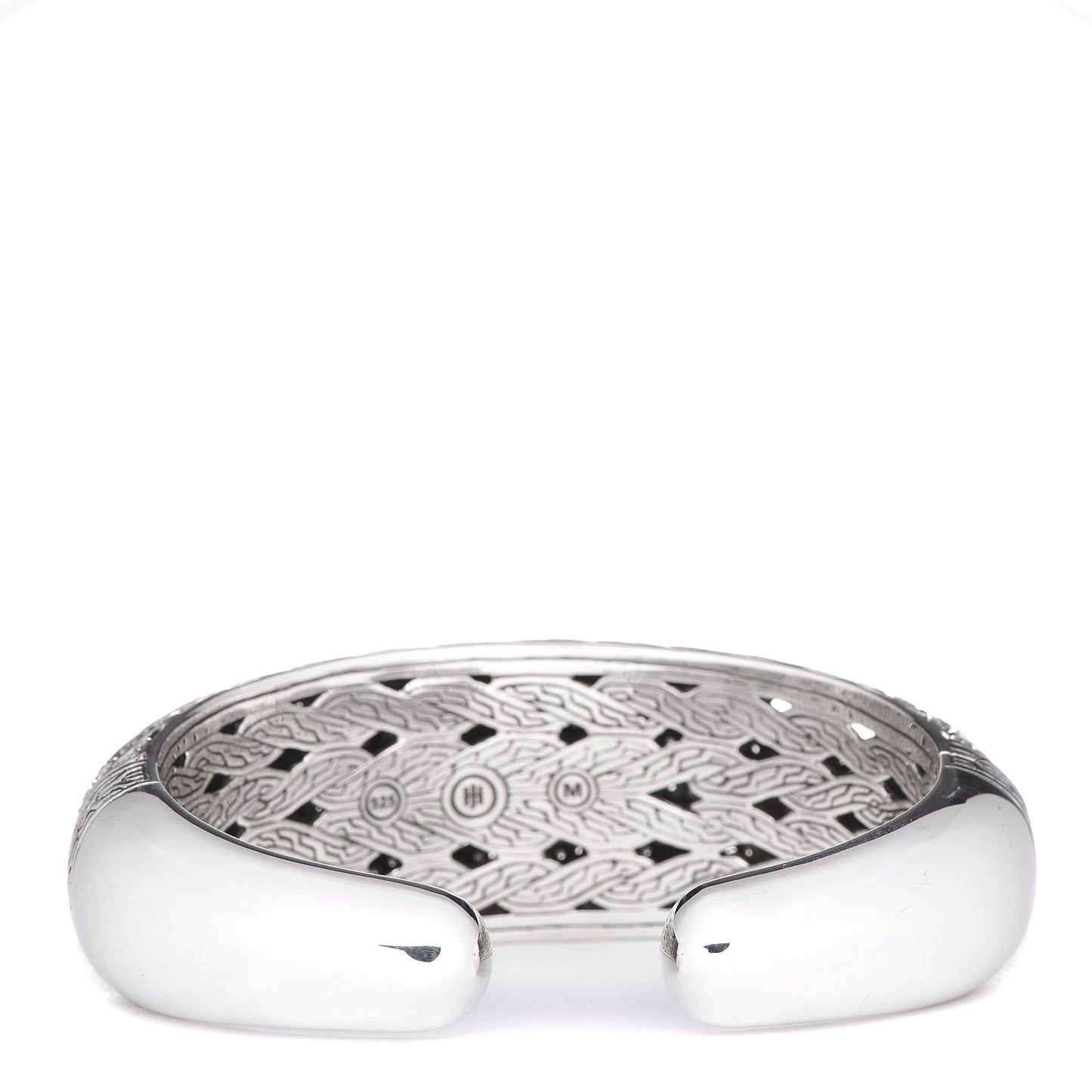 Sterling Silver Smoky Quartz 26mm Classic Chain Kick Cuff Bracelet