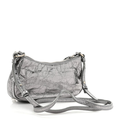 Balenciaga Metallic Agneau Arena Le Cagole Purse With Chain Mini Silver 3 of 9
