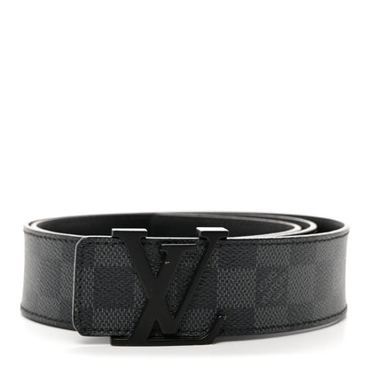 Louis Vuitton Damier Graphite 40mm LV Initiales Belt 95/38 1 of 7