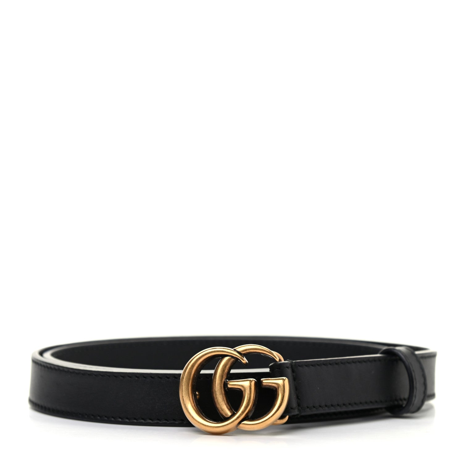 Gucci Calfskin Double G 20mm Belt 80 32 Black 1 of 4