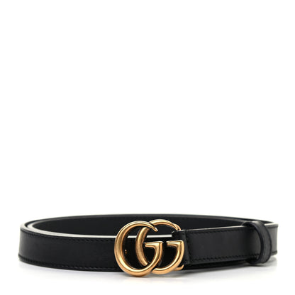 Gucci Calfskin Double G 20mm Belt 80 32 Black 1 of 4