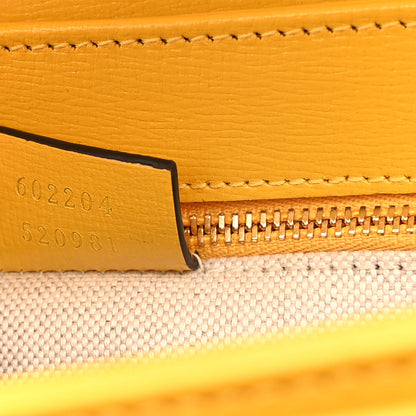Gucci Azalea Calfskin GG Monogram Bi-Color Debossed Horsebit 1955 Shoulder Bag Dusty Azure Stone Topaz Deep Orange 7 of 10