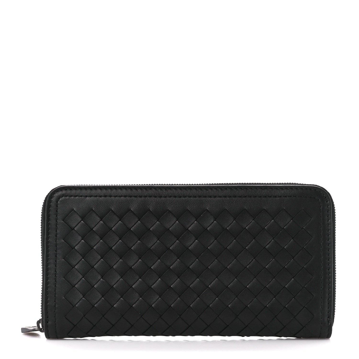 Bottega Veneta Nappa Intrecciato Zip Around Wallet Black 1 of 12