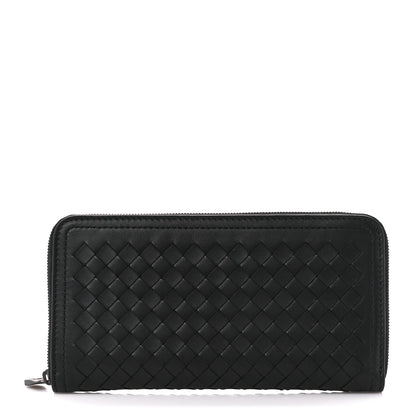 Bottega Veneta Nappa Intrecciato Zip Around Wallet Black 1 of 12