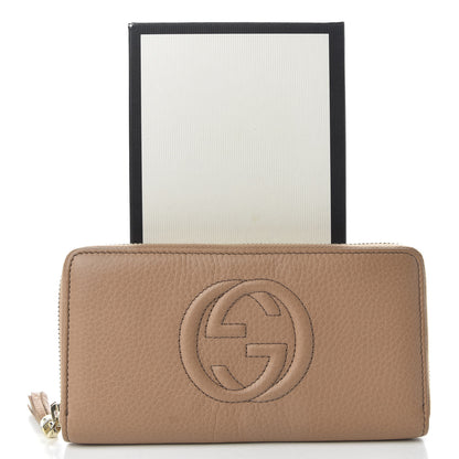 Gucci Pebbled Calfskin Soho Zip Around Wallet Camelia 8 of 8