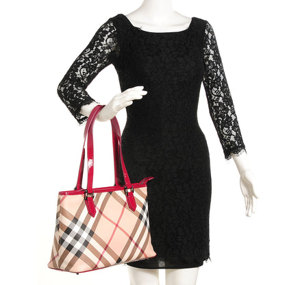 Burberry Supernova Check Small Nickie Tote Berry 2 of 10