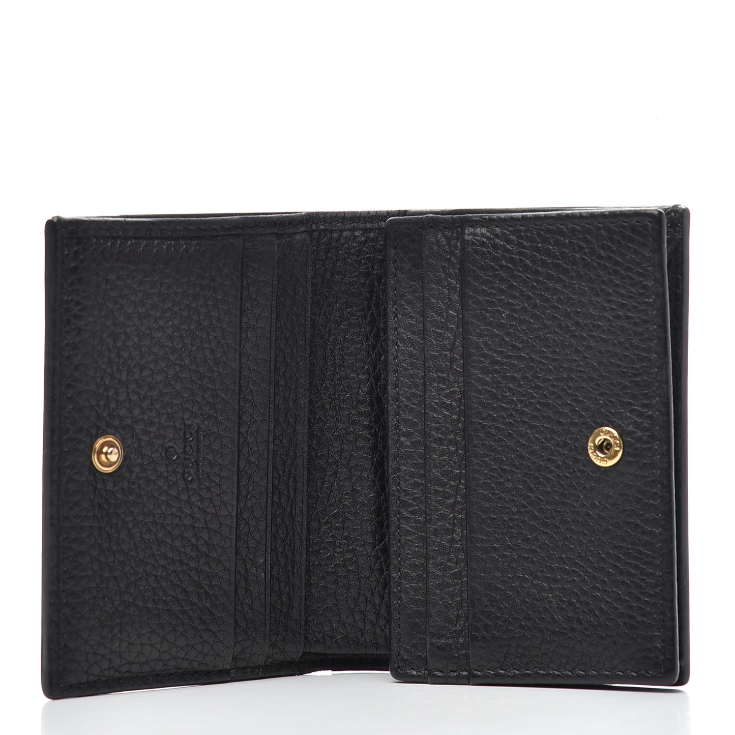 Pebbled Calfskin Animalier Card Case Black