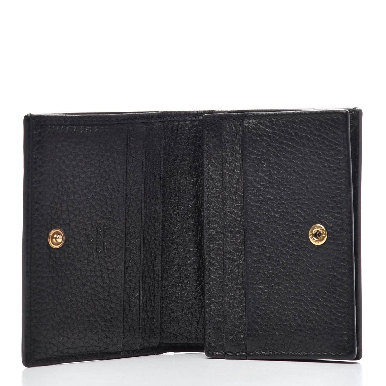 Gucci Pebbled Calfskin Animalier Card Case Black 9 of 19