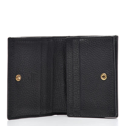 Gucci Pebbled Calfskin Animalier Card Case Black 9 of 19
