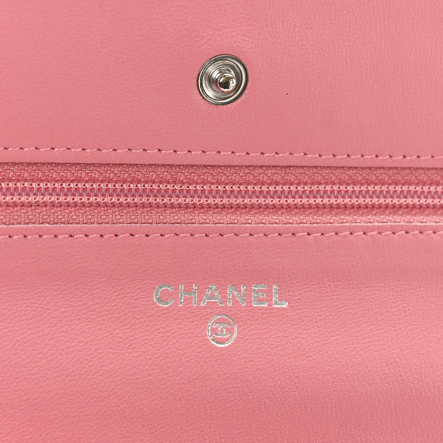 Chanel Lambskin Quilted Wallet On Chain WOC Pink 6 of 10