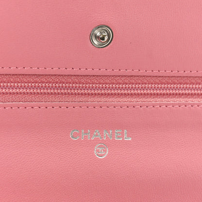 Chanel Lambskin Quilted Wallet On Chain WOC Pink 6 of 10