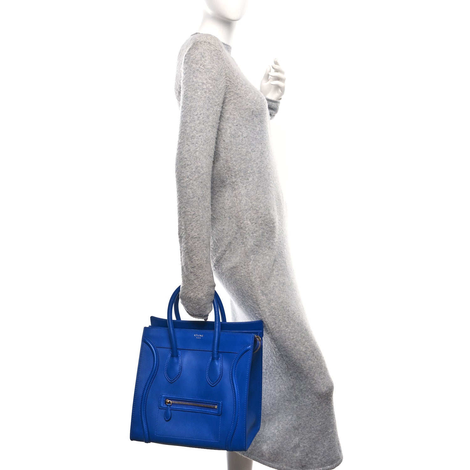 Celine Smooth Calfskin Mini Luggage Royal Blue 2 of 9