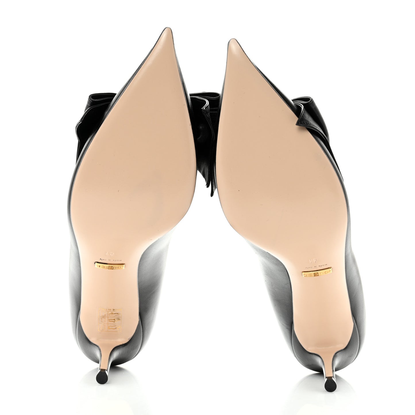 Nappa Queen Margaret Mid Heel Pumps 41 Black