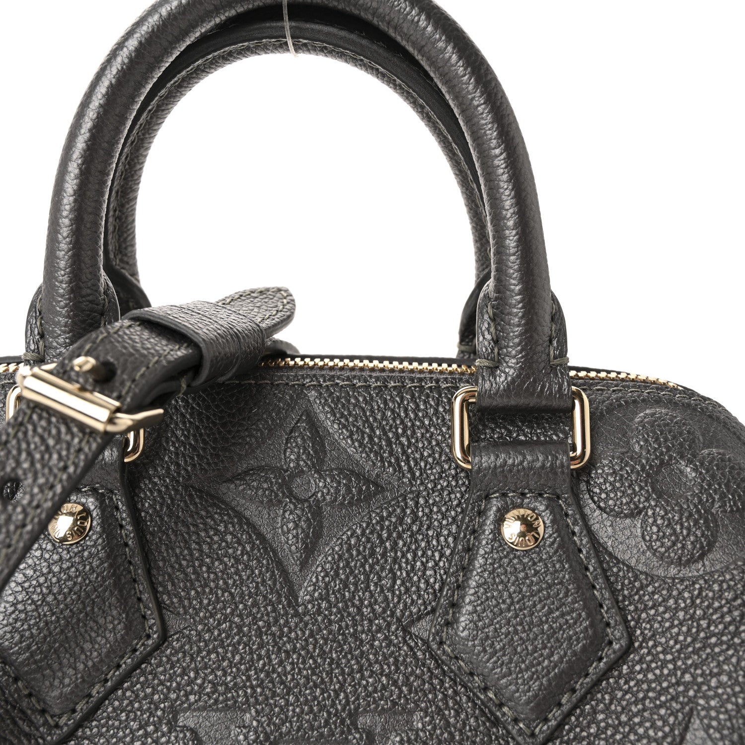 Louis Vuitton Shimmery Empreinte Monogram Giant Speedy Bandouliere 20 Gun Metal 7 of 9