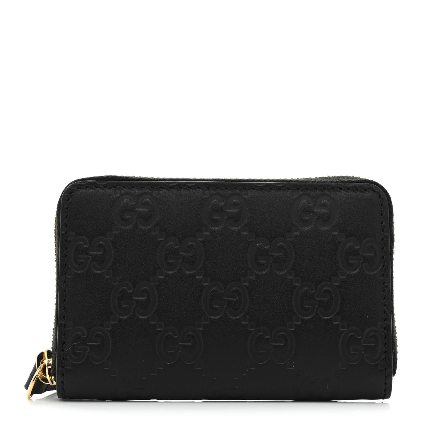 Guccissima Zip Around Card Case Black