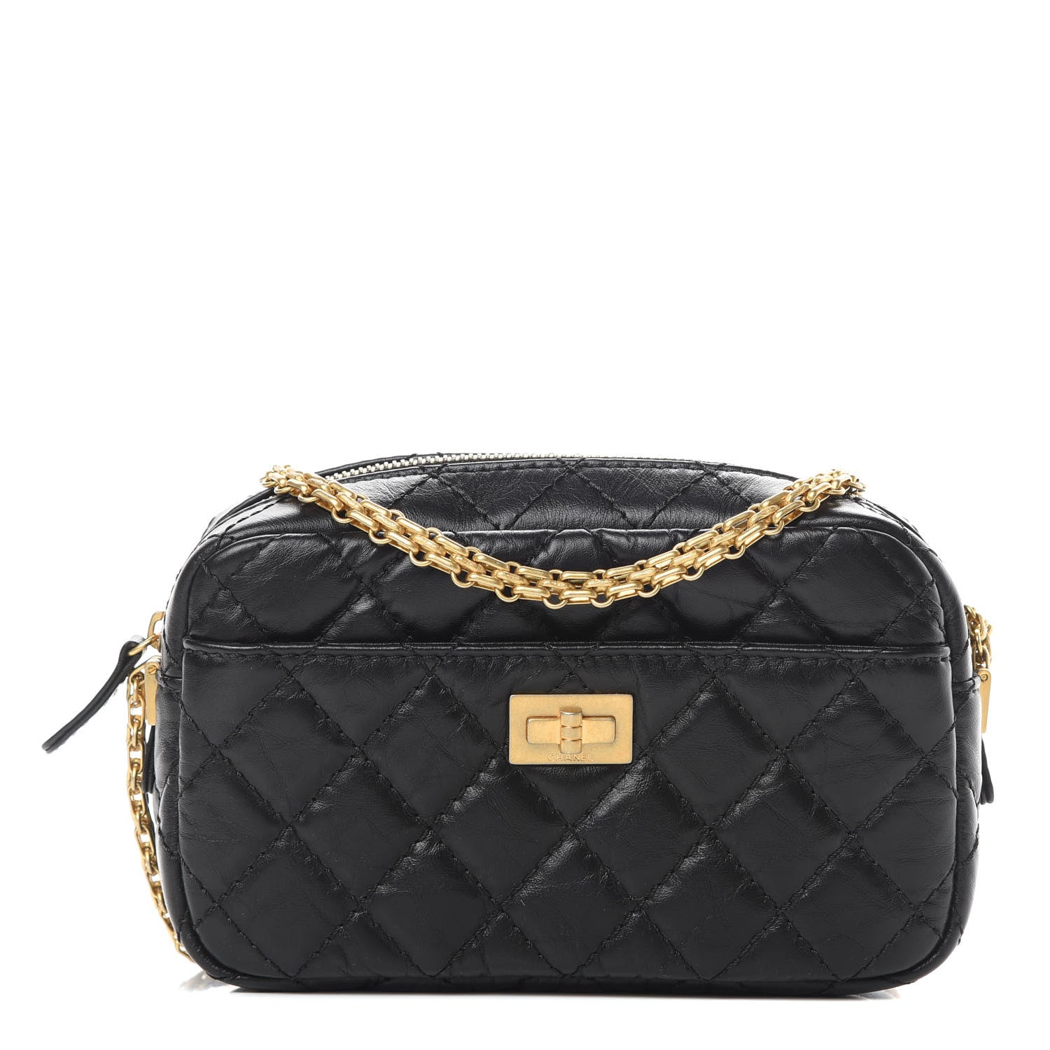 Chanel Aged Calfskin Quilted Mini Reissue Camera Case Black 1 of 10
