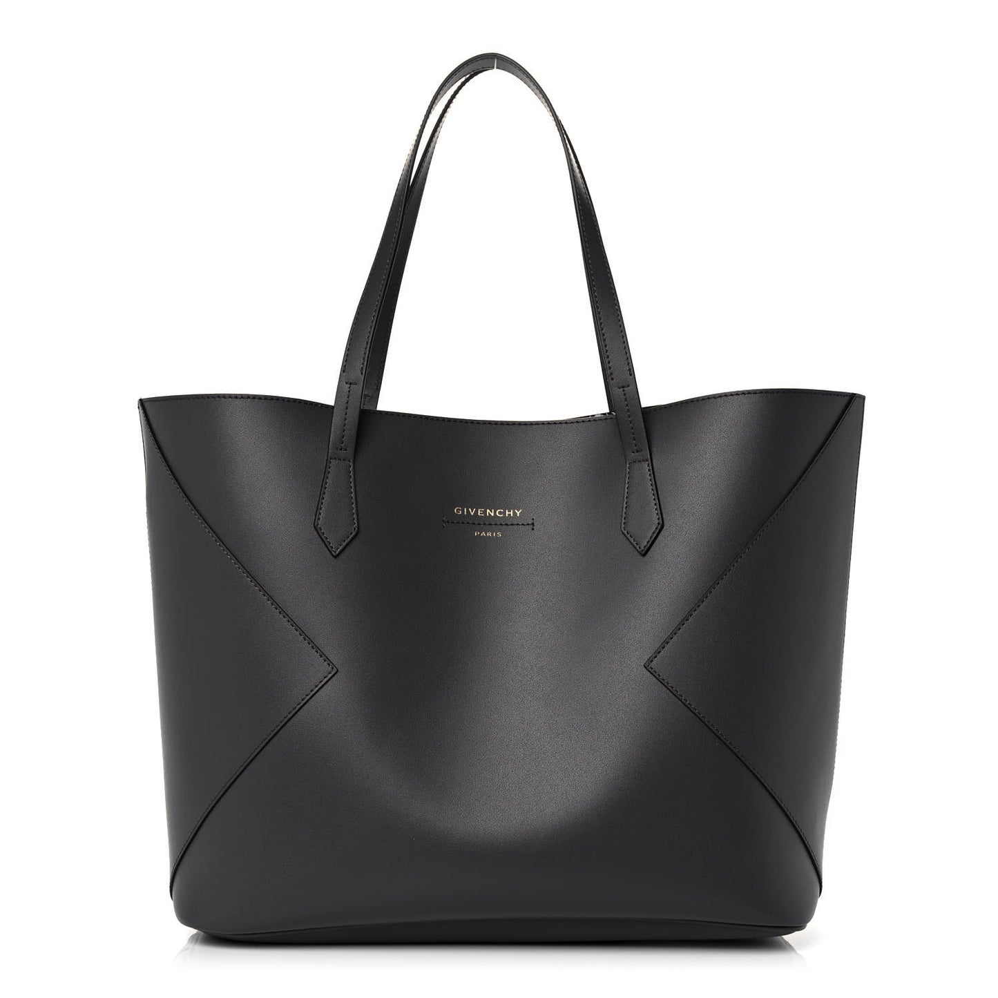 Smooth Calfskin Wing Shopper Tote Grey White
