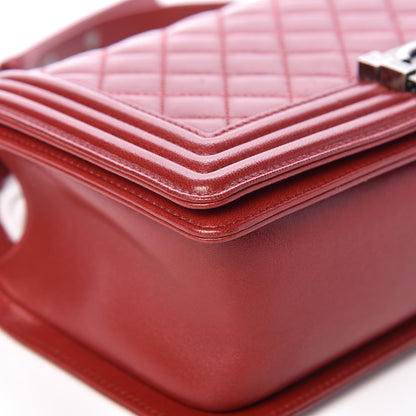 Chanel Lambskin Quilted Medium Boy Flap Dark Red 9 of 12
