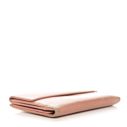 Chanel Goatskin Camellia Embossed Flap Wallet Pink 3 of 18