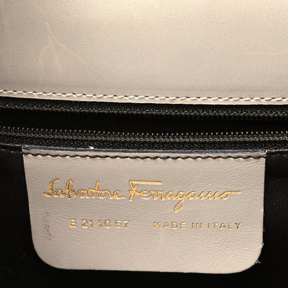 Salvatore Ferragamo Calfskin Gancio Lock Satchel Grey 6 of 12