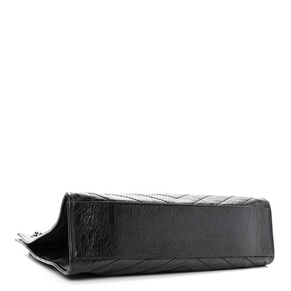 Saint Laurent Crinkled Calfskin Matelasse Monogram Niki Shoulder Bag Black 4 of 10