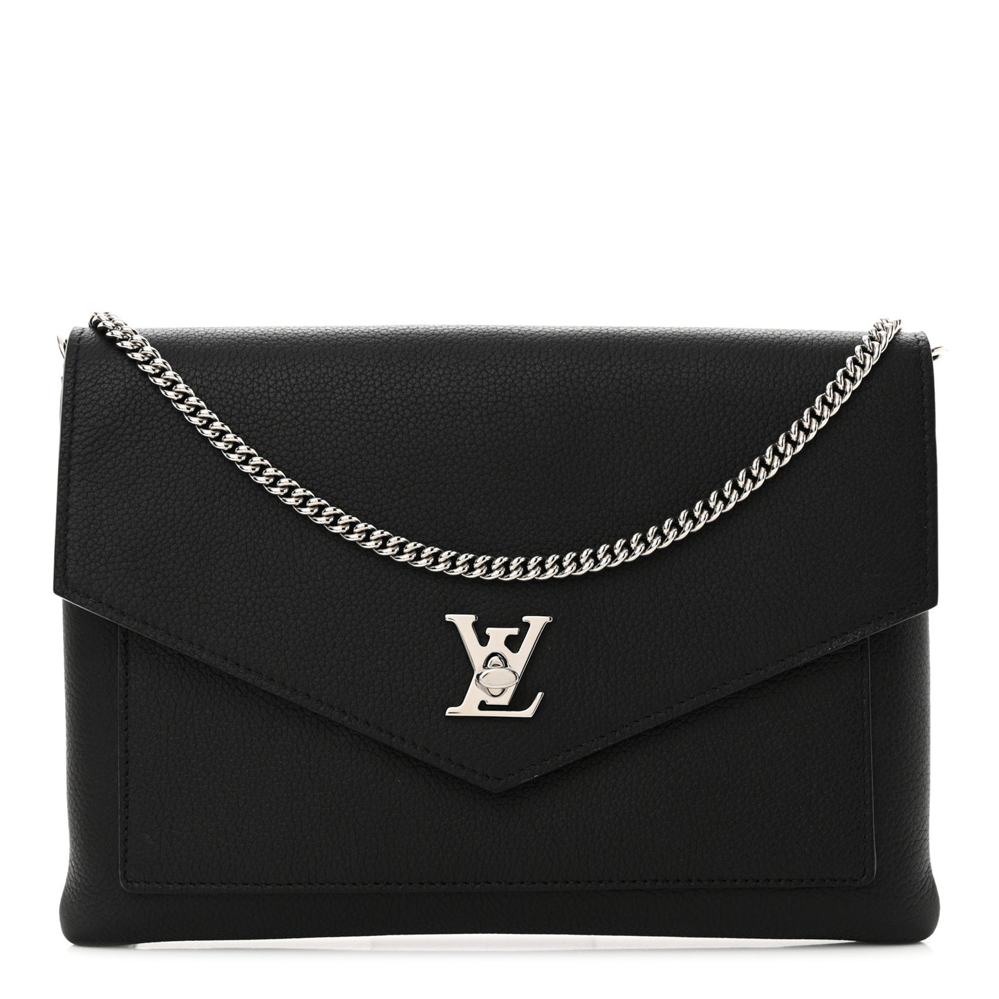 LOUIS VUITTON Soft Calfskin My Lockme Chain Pochette Black