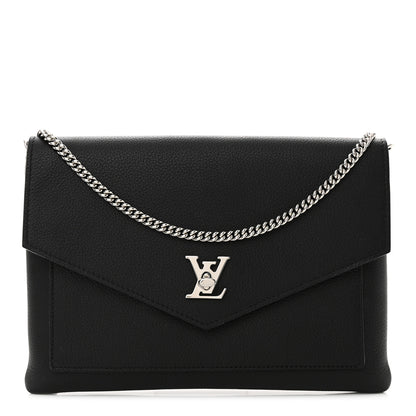 Louis Vuitton LOUIS VUITTON Soft Calfskin My Lockme Chain Pochette Black 1 of 10